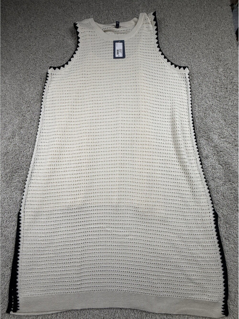 NWT Women's Openwork Midi Sweater Dress - Universal Thread™ Cream 3X